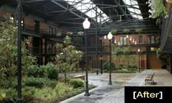 Riverport's once-industrial workspaces now sparkle as all-weather village greens, complete with soothing water fountains and WiFi Internet access. The property was built in 1941 by the Bethlehem Steel Corp. and the Department of Defense to produce large-caliber armaments for fighting ships.