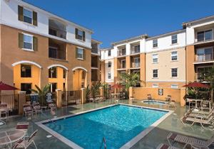 Units at the Dorado Seniors Apartments interconnect and all have access to a central courtyard.