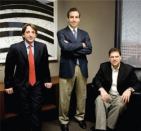 (L to R) Robert Landin and Jeffrey Goldberg with Steve Lamberti, COO of Milestone Apartments REIT.
