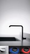 TOTO??s NEOREST II HEF super-slim faucet sports a contoured, jointless body. It features instant, accurate water temperature control and an LED light that ranges from red at its hottest temperature (107.6 degrees) to blue at its coldest (93.2 degrees). The many shades of hue in between reflect the variations in water temperature.