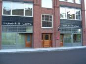 Haverhill Lofts in Haverhill, Mass., offers loft studio apartments especially suitable for artist residents, with concrete floors and oversized doors.