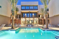 Beside Dusk's pool are lounging spots with a fire pit, and all apartments have either a patio or balcony, many of which face the golf course or greenbelt.