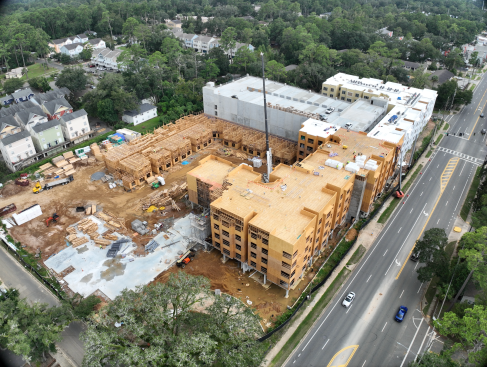 Construction at an 84 Lumber-supplied multifamily project in Tallahassee, Florida.