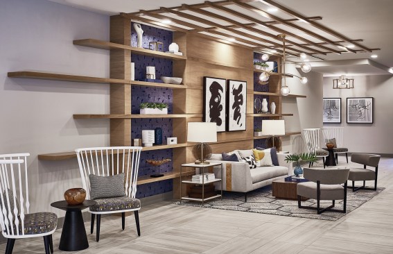 Mary Cook Associates designed the interior spaces at the Oleander in Brookhaven, Ga., to be "sophisticated, comfortable, and restorative," in line with its location near a major medical center.