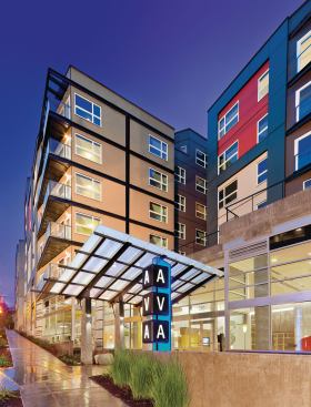 CHIC LIVING: With a modern, sleek look, AvalonBay’s AVA Queen Anne in Seattle is geared for Gen Y.