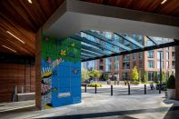 Vertis Green Hills' entry mural by artist Kelsey Montague in Nashville, Tennessee.